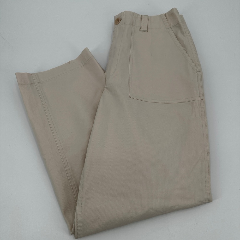 Jenni Kayne Cargo Pants Khaki Tan Cotton Blend Utility Pockets Women's Size 6